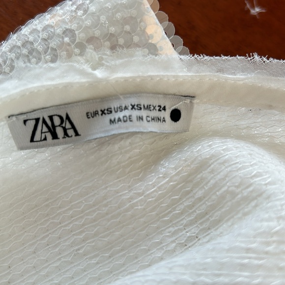 ZARA white sequins midi dress size extra small - Picture 15 of 16